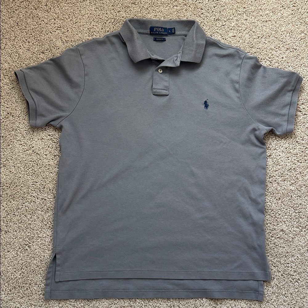 POLO RALPH LAUREN Gray 100% cotton Logo Polo/Shirt Size L